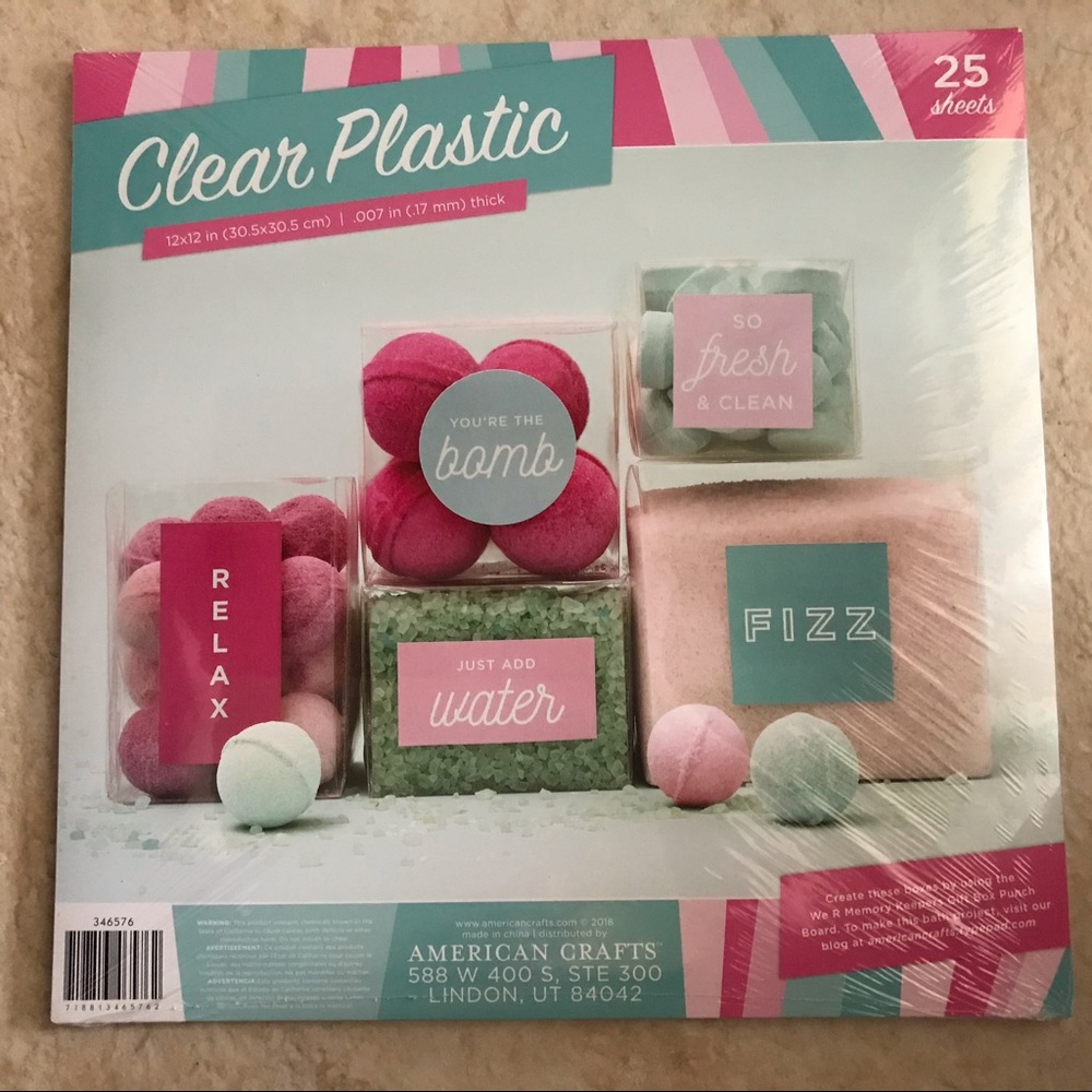 12 X 12 Clear Plastic 25 Sheets DIY Crafts